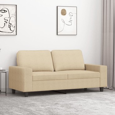 vidaXL Καναπές Διθέσιος Κρεμ Υφασμάτινος 174x77x80cm 1 τεμ.