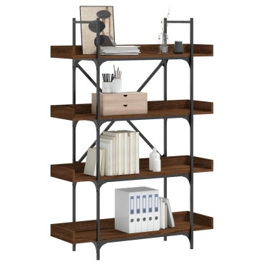 vidaXL Βιβλιοθήκη 4 Επιπέδων Καφέ Δρυς 100x33x145,5cm Επεξεργ. Ξύλο 1 τεμ.