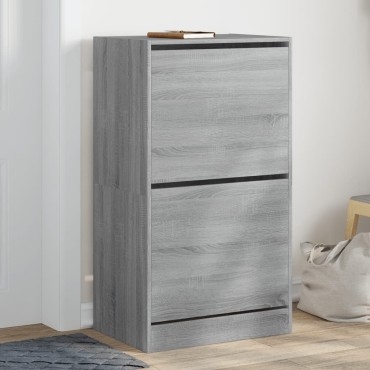 vidaXL Παπουτσοθήκη με 2 Ανακλ. Συρτάρια Γκρι Sonoma 60x42x108cm