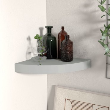 vidaXL Ράφι Τοίχου Γωνιακό Γκρι 25x25x3,8cm από MDF 1 τεμ.