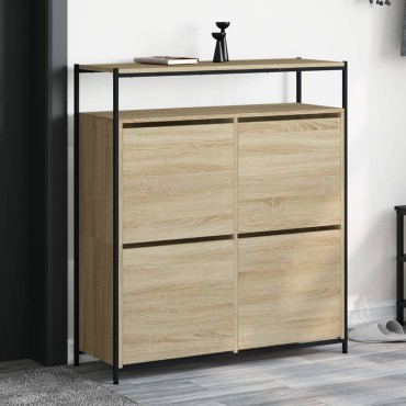 vidaXL Παπουτσοθήκη με 4 Ανακλ. Συρτάρια Sonoma Δρυς 100x34x112cm