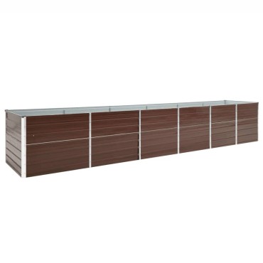 vidaXL Ζαρντινιέρα Υπερυψωμένη Καφέ 480x80x77 εκ. Γαλβαν. Χάλυβας