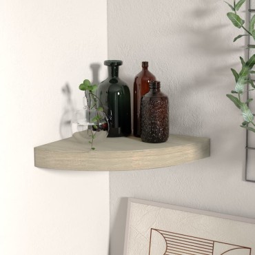 vidaXL Ράφι Τοίχου Γωνιακό Χρώμα Δρυός 25x25x3,8cm από MDF 1 τεμ.
