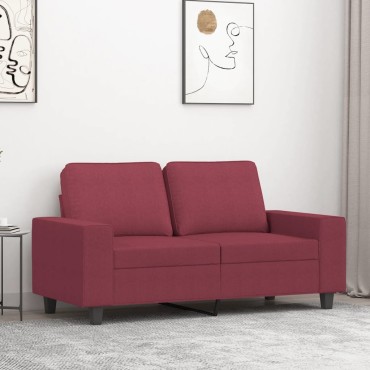 vidaXL Καναπές Διθέσιος Μπορντό Υφασμάτινος 154x77x80cm 1 τεμ.