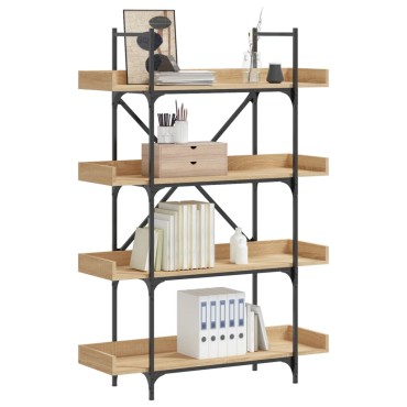 vidaXL Βιβλιοθήκη 4 Επιπέδων Sonoma Δρυς 100x33x145,5cm Επεξεργ. Ξύλο 1 τεμ.