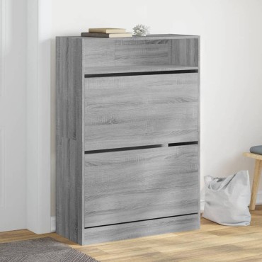 vidaXL Παπουτσοθήκη με 2 Ανακλ. Συρτάρια Γκρι Sonoma 80x34x116cm