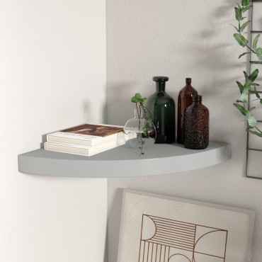 vidaXL Ράφι Τοίχου Γωνιακό Γκρι 35x35x3,8cm από MDF 1 τεμ.
