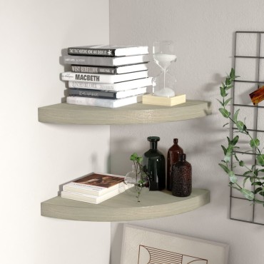 vidaXL Ράφια Τοίχου 2 τεμ. Χρώμα Δρυός 35x35x3,8cm από MDF