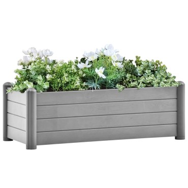 vidaXL Ζαρντινιέρα Υπερυψωμένη Γκρι 100 x 43 x 35 εκ. Πολυπροπυλένιο