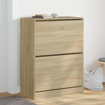 vidaXL Παπουτσοθήκη με 2 Ανακλ. Συρτάρια Sonoma Δρυς 80x42x108cm