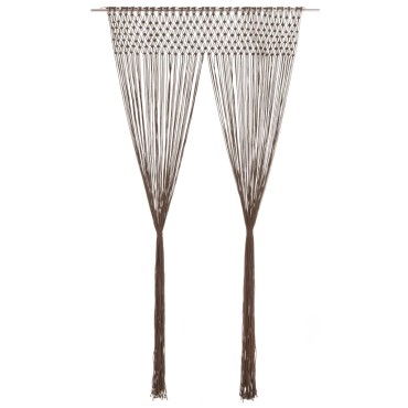 vidaXL Κουρτίνα Μακραμέ Taupe 140x240cm Βαμβακερή