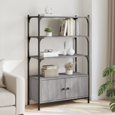 vidaXL Βιβλιοθήκη 3 Επιπέδων Γκρι Sonoma 70x30x109,5cm Επεξεργ. Ξύλο 1 τεμ.