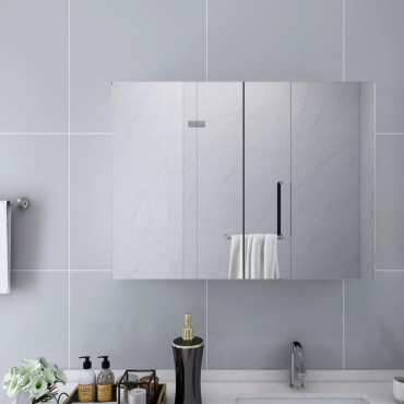 vidaXL Καθρέφτης Μπάνιου με Ντουλάπι Λευκό 80x15x60cm από MDF 1 τεμ.