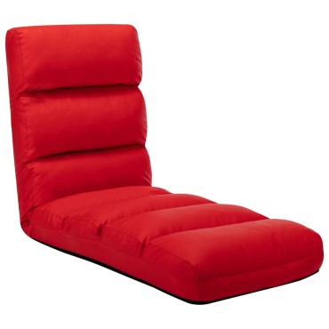 vidaXL Καρέκλα Δαπέδου Πτυσσόμενη Κόκκινη από Συνθετικό Δέρμα 175x56x20cm 1 τεμ.