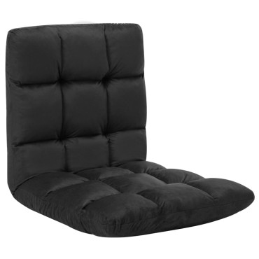 vidaXL Καρέκλα Δαπέδου Πτυσσόμενη Μαύρη από Μικροΐνες 100x50x13cm 1 τεμ.
