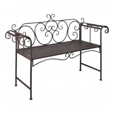 vidaXL Παγκάκι Κήπου Αντικέ Καφέ Ατσάλινο 132x46x85cm 1 τεμ.