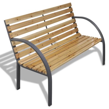 vidaXL Παγκάκι Κήπου από Ξύλο / Σίδερο 120x62x76cm 1 τεμ.