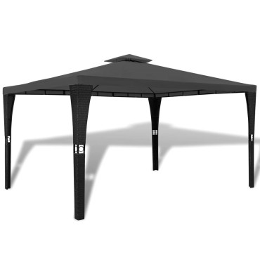 vidaXL Κιόσκι με Σκίαστρο Σκούρο Γκρι 3 x 4 μ.