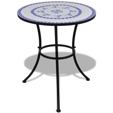 vidaXL Τραπέζι Bistro «Μωσαϊκό» Μπλε / Λευκό 60x70cm 1 τεμ.