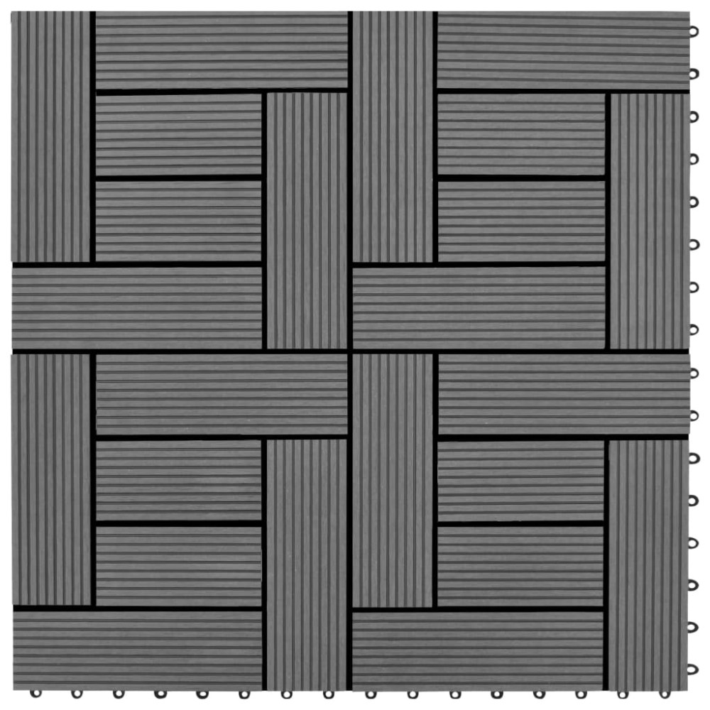 Πλακάκια Deck 11 τεμ. Γκρι  30 x 30 εκ. / 1 τ.μ.  WPC