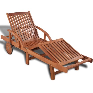 vidaXL Ξαπλώστρα από Μασίφ Ξύλο Ακακίας 200x68x(30-83)cm 1 τεμ.