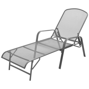 vidaXL Ξαπλώστρα Ανθρακί Ατσάλινη 66x(154-183)x(65-103)cm 1 τεμ.
