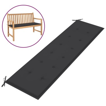 vidaXL Μαξιλάρι Πάγκου Κήπου Ανθρακί 180x50x3cm Ύφασμα Oxford