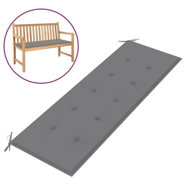 vidaXL Μαξιλάρι Πάγκου Κήπου Γκρι 150x50x4cm Ύφασμα Oxford