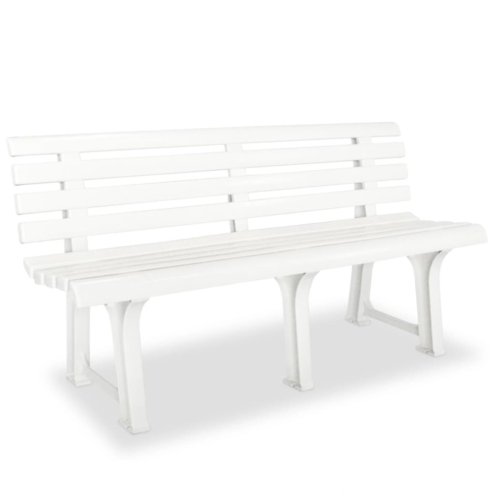 vidaXL Παγκάκι Κήπου Λευκό Πλαστικό 145,5x49x74cm 1 τεμ.