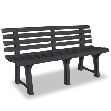 vidaXL Παγκάκι Κήπου Ανθρακί Πλαστικό 145,5x49x74cm 1 τεμ.