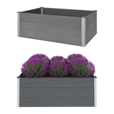 vidaXL Ζαρντινιέρα Υπερυψωμένη Γκρι 150 x 100 x 54 εκ. από WPC