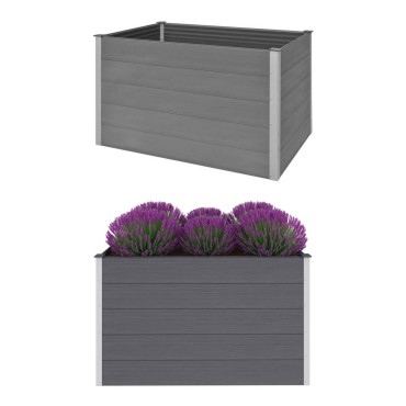 vidaXL Ζαρντινιέρα Υπερυψωμένη Γκρι 150 x 100 x 91 εκ. από WPC