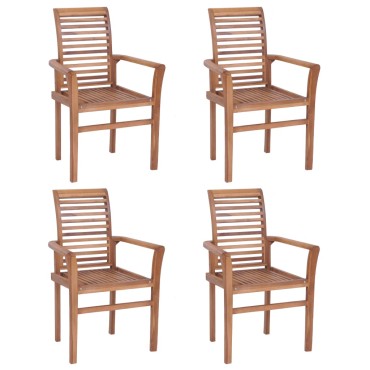 vidaXL Καρέκλες Τραπεζαρίας Στοιβαζόμενες 4 τεμ. από Μασίφ Ξύλο Teak 62x56,5x94cm
