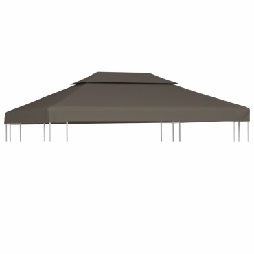 vidaXL Κάλυμμα για Κιόσκι 2 Επιπέδων Χρώμα Taupe 4 x 3 μ. 310 γρ./μ²