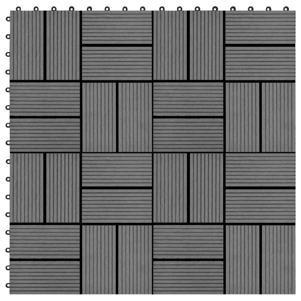 vidaXL Πλακάκια Deck 11 τεμ. Γκρι 30 x 30 εκ. 1 μ² από WPC