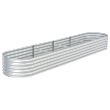 vidaXL Ζαρντινιέρα Υπερυψωμένη Ασημί 400x80x44 εκ. Γαλβανισμ. Χάλυβας