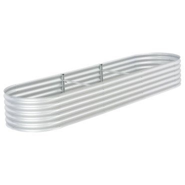 vidaXL Ζαρντινιέρα Υπερυψωμένη Ασημί 320x80x44 εκ. Γαλβανισμ. Χάλυβας