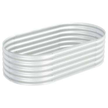 vidaXL Ζαρντινιέρα Υπερυψωμένη Ασημί 160x80x44 εκ. Γαλβανισμ. Χάλυβας
