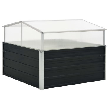 vidaXL Θερμοκήπιο Σπορείο Ανθρακί 100x100x77 εκ. Γαλβανισμένος Χάλυβας