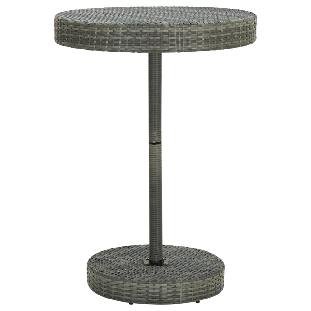 vidaXL Τραπέζι Κήπου Γκρι 75,5x106cm από Συνθετικό Ρατάν 1 τεμ.