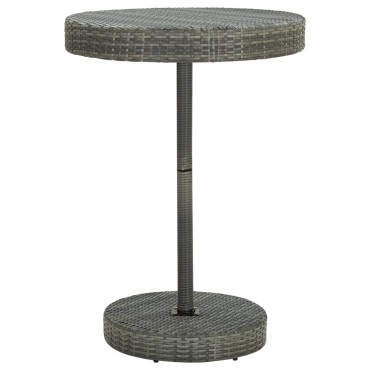 vidaXL Τραπέζι Κήπου Γκρι 75,5x106cm από Συνθετικό Ρατάν 1 τεμ.