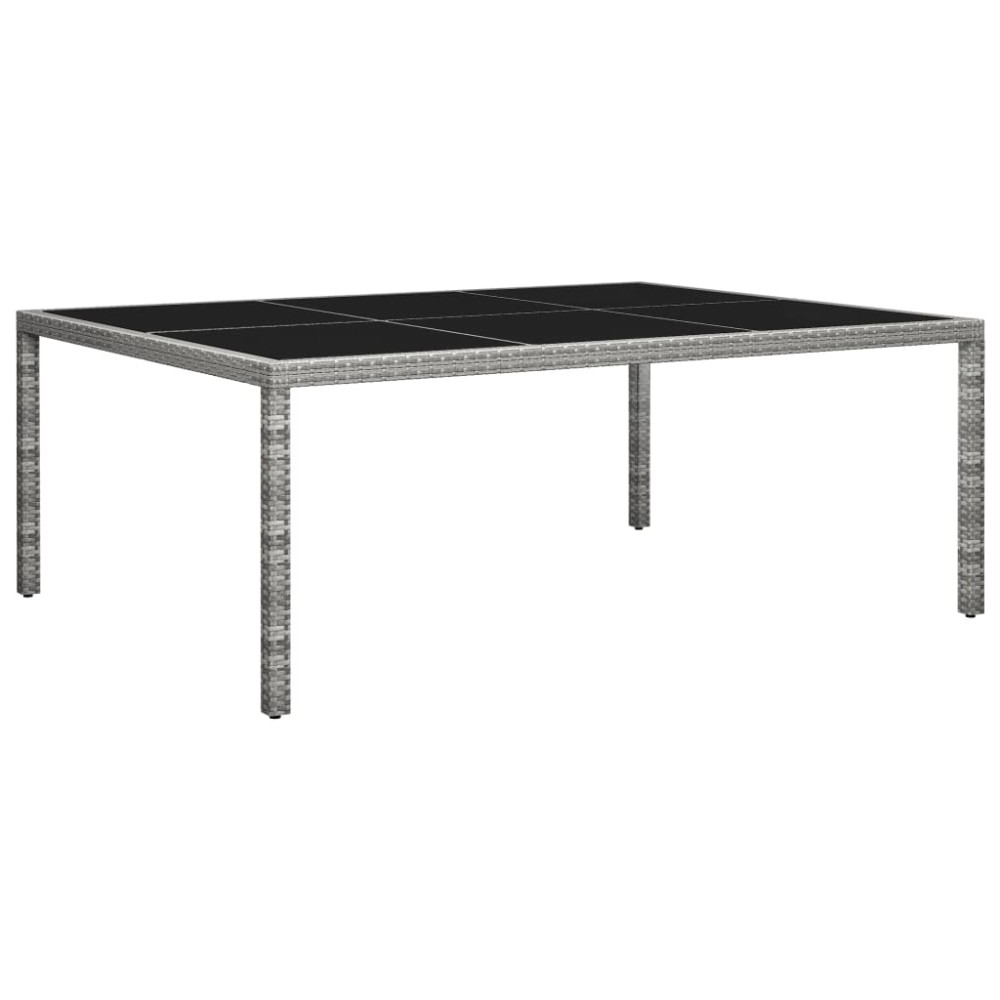 vidaXL Τραπεζαρία Εξωτερικού Χώρου Γκρι 200x150x74cm Συνθετ. Ρατάν 1 τεμ.