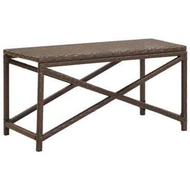 vidaXL Πάγκος Κήπου Καφέ από Συνθετικό Ρατάν 80x40x43cm
