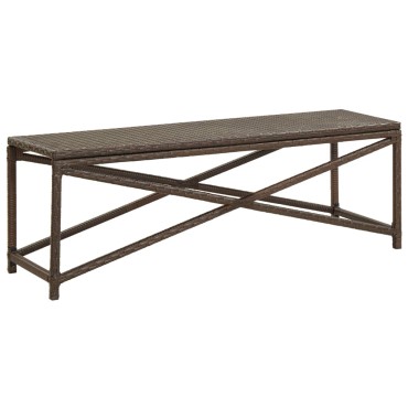 vidaXL Πάγκος Κήπου Καφέ από Συνθετικό Ρατάν 120x40x43cm