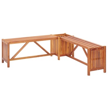 vidaXL Παγκάκι Γωνιακό Κήπου με Γλάστρα 117x117x40cm Ξύλο Ακακίας 1 τεμ.