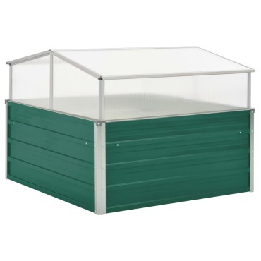 vidaXL Θερμοκήπιο Σπορείο Πράσινο 100x100x77 εκ. Γαλβανισμένος Χάλυβας
