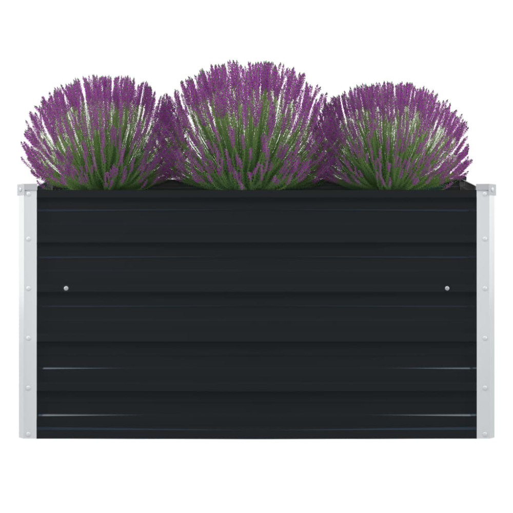 vidaXL Ζαρντινιέρα Ψηλή Ανθρακί 100x100x45 εκ. Γαλβανισμένος Χάλυβας
