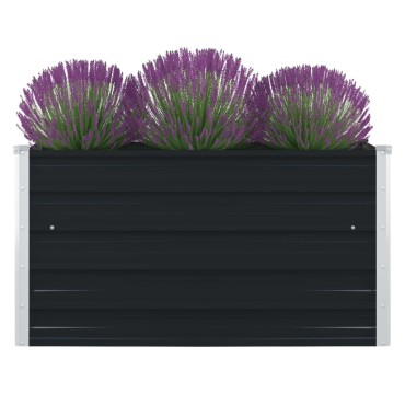 vidaXL Ζαρντινιέρα Ψηλή Ανθρακί 100x100x45 εκ. Γαλβανισμένος Χάλυβας