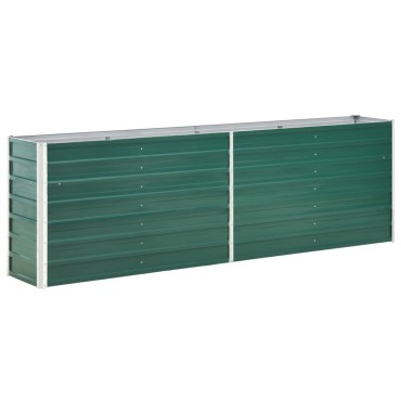 vidaXL Ζαρντινιέρα Υπερυψωμένη Πράσινη 240x40x77 εκ. Γαλβαν. Χάλυβας