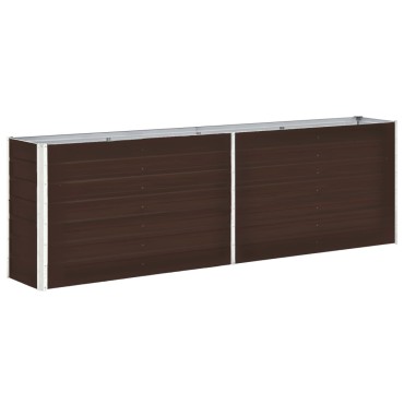 vidaXL Ζαρντινιέρα Υπερυψωμένη Καφέ 240x40x77 εκ. Γαλβανισμ. Χάλυβας